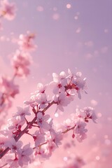 Cherry Blossoms in Soft Pink Light