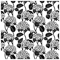 Hydrangea flower seamless pattern backgound decoration