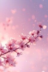 Cherry Blossoms in Soft Pink Light