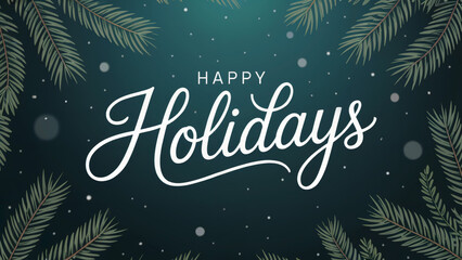 Spread holiday cheer with this festive greeting featuring stylish lettering and pine branches for your seasonal promotions and designs