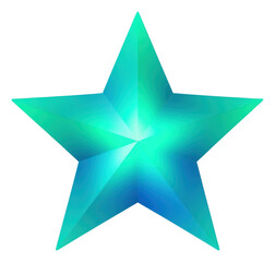 Obraz premium PNG Abstact gradient illustration star symbol green blue.