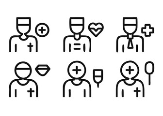 Fototapeta premium Comprehensive collection of professional medical doctor symbols representing healthcare precision and diagnostic accuracy in a clean graphic format