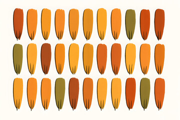 Autumnal Carrot Abundance: A vibrant arrangement of stylized carrots in warm, earthy hues, evokes the spirit of harvest season and culinary delight.