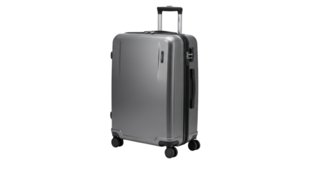 Stylish Modern Silver Hardside Luggage with Four Spinner Wheels and Extendable Handle for Travel