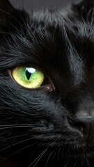 Close-up black cat eye