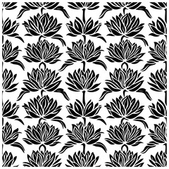 Decorative lotus flower seamless pattern background
