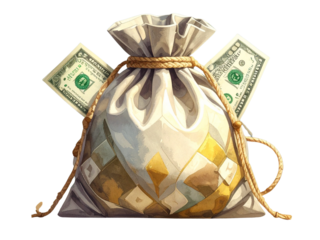 money bag with money