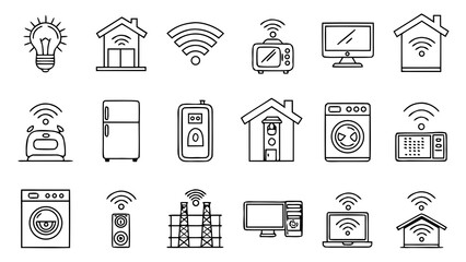 Communication icons set featuring phone, chat bubble, message, email, letter, megaphone, video call, smartphone, wifi, satellite, radio, social media, headset, and connection symbols in vector style.
