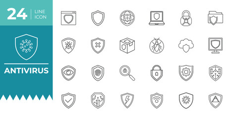Antivirus Outline Icon Protection Graphic
