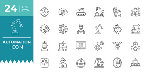 Automation Outline Icon Process Illustration