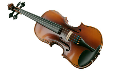 Fototapeta premium Acoustic violin musical instrument isolated on transparent background