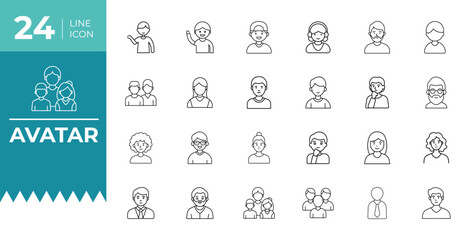 Avatar Outline Icon User Profile Vector