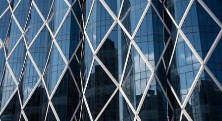 Modern office building architecture geometric glass facade design