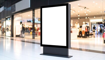 Blank digital billboard in a shopping mall