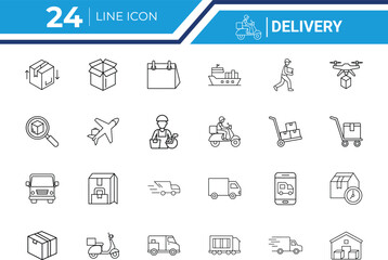 Delivery Outline Icon Graphic Illustration