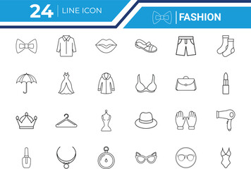 Fashion Outline Icon Vector Illustration