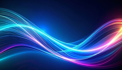 Vibrant abstract background featuring dynamic, swirling lines in a spectrum of colors, creating a sense of movement and energy throughout the design.