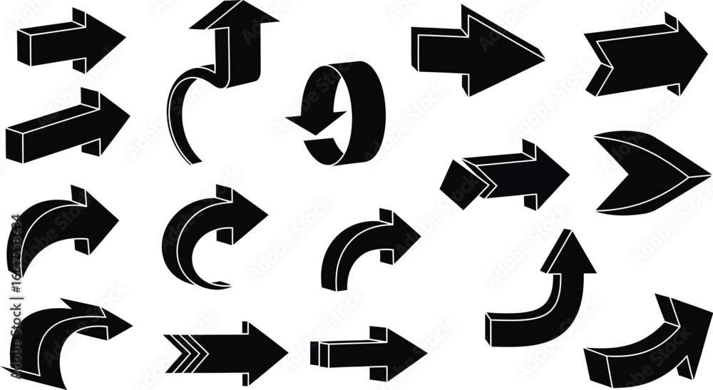 Poster collection of various arrow shapes, perfect for adding a touch of creativity to your design projects