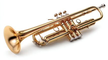 Obraz premium Gold Trumpet on White