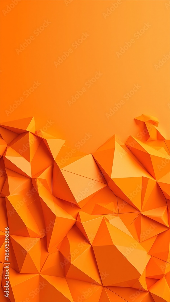 Poster a vibrant orange background filled with a scattered assortment of colorful paper pieces, showcasing 