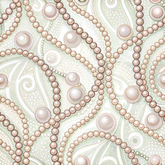 Seamless pearl pattern with elegant and luxurious design for textile print