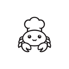 Crab chef character logo template