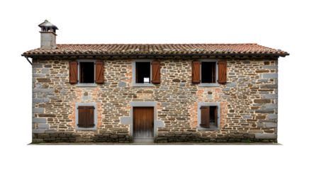 Charming stone house with wooden shutters and a red tile roof