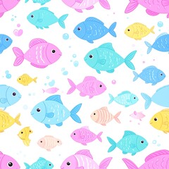 Fototapeta premium Cute fish pattern (1)