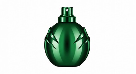 Sleek green perfume bottle with modern design