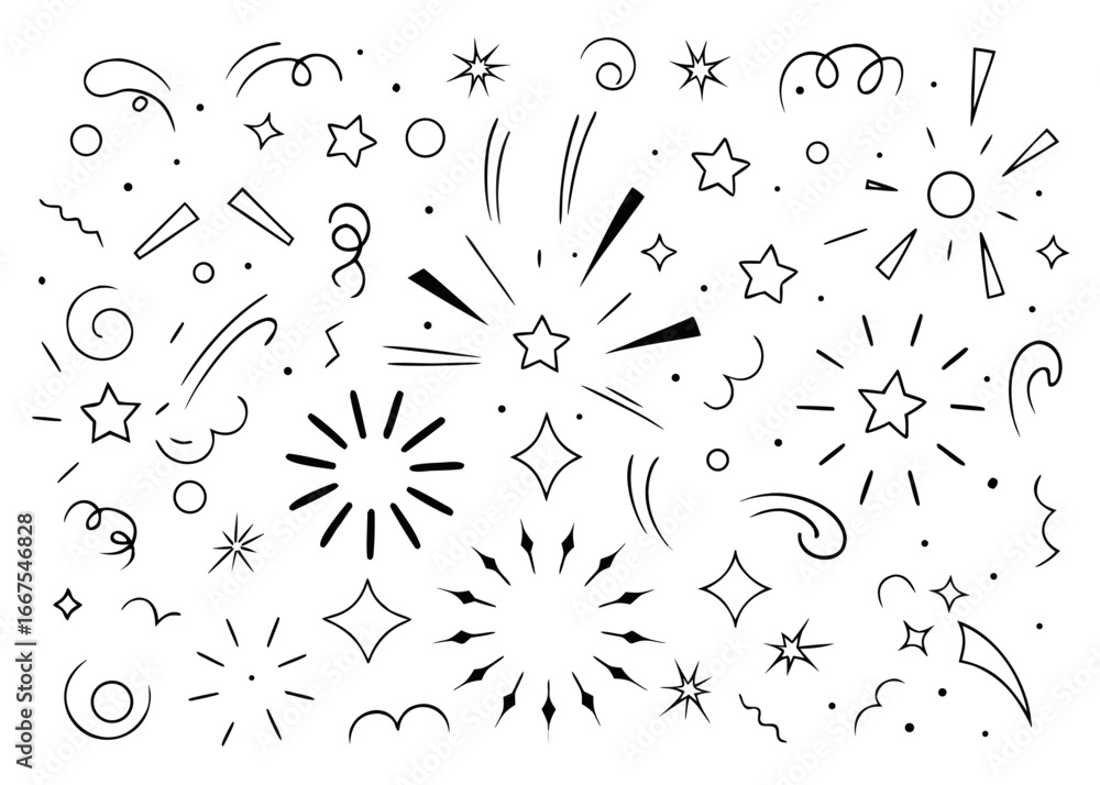 Aufkleber dynamic line burst explosion ray icon elements featuring surprise and impactful design with bold col