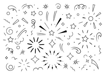 Dynamic line burst explosion ray icon elements featuring surprise and impactful design with bold color accents