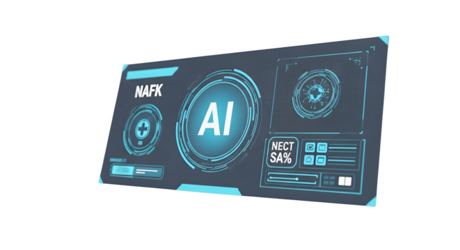Futuristic ai interface displaying data analytics and information panel