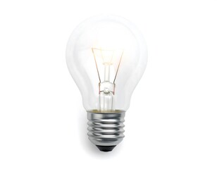 Glowing incandescent light bulb