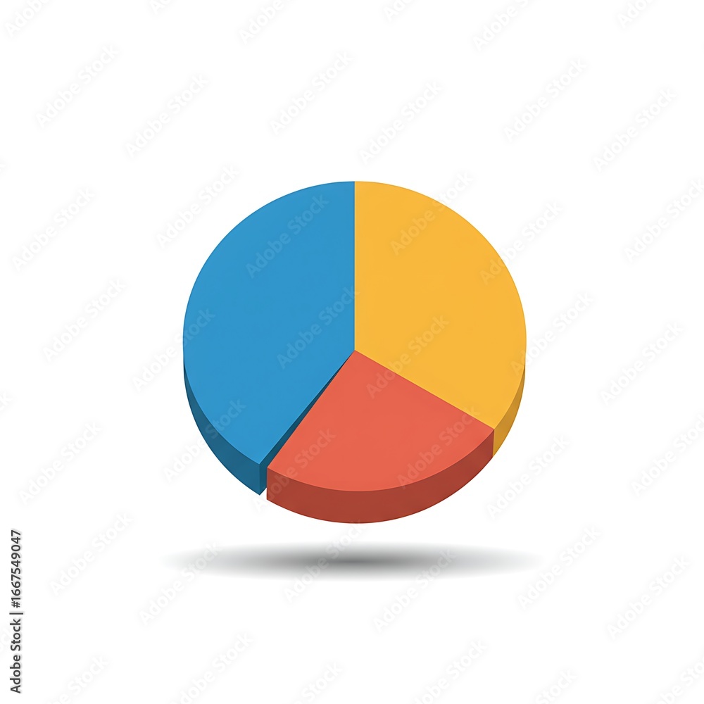 Poster modern 3d pie chart visualizes data insights for business growth and financial analysis