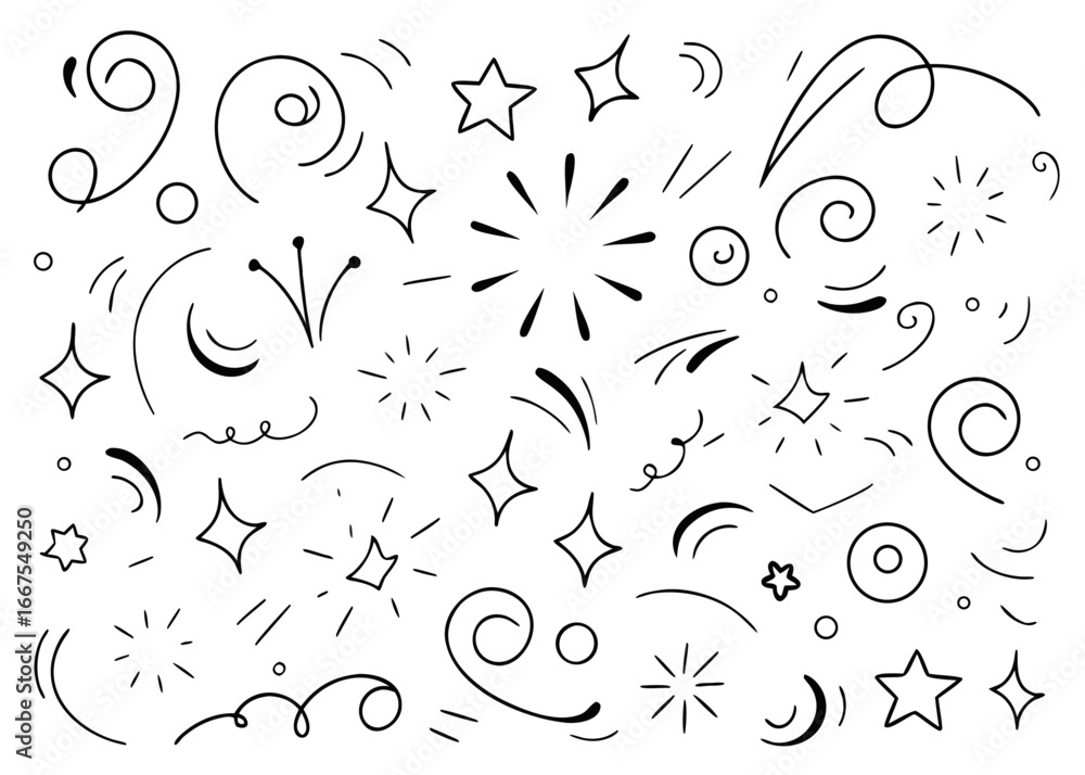 Poster artistic hand drawn chalk style line movement decorative element with dynamic flow and textured visu