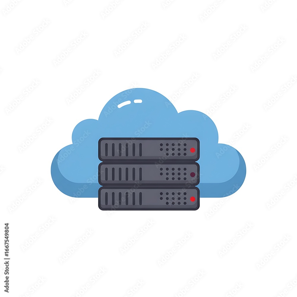 Poster secure cloud server infrastructure for modern data storage solutions and digital transformation.
