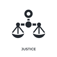 Justice Icon Glyp Style. Vector Illustration For Graphic Design