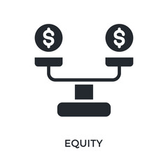 Equity Icon Glyp Style. Vector Illustration For Graphic Design