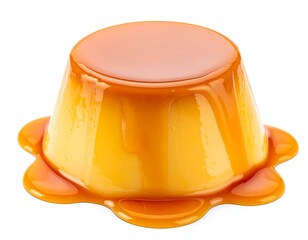 Caramel custard dessert close-up