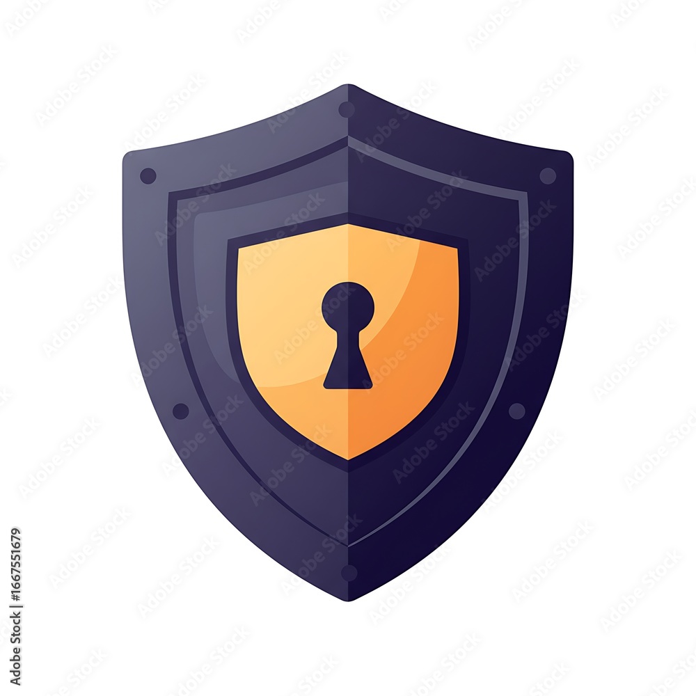 Poster secure digital shield with keyhole symbolizing data protection and online safety