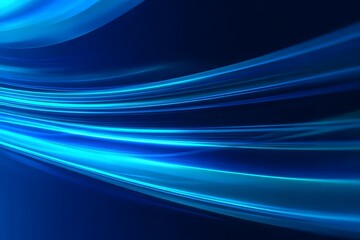 Blue background with smooth lines of light blue and dark blue, glowing stripes in motion.