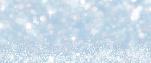 Blue Glitter Sparkle Background with Bokeh Effect