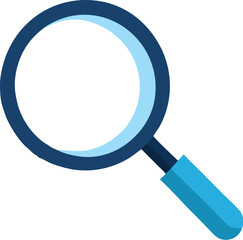 Flat design magnifying glass icon for search and discovery