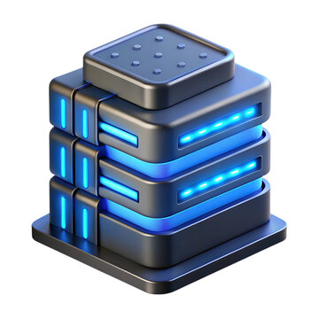 Data Server Icon: A modern server icon. Representing digital infrastructure, data storage, and advanced technology. Designed with a sleek, contemporary aesthetic and soft ambient glow.