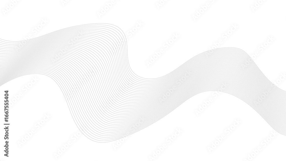 Poster abstract black lines wave curve motion on white background. technology, data science, geometric bord