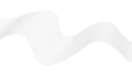 Obraz premium Abstract black lines wave curve motion on white background. Technology, data science, geometric border. Isolated on white background. 