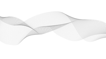 Abstract black lines wave curve motion on white background. Abstract gray line with white background.