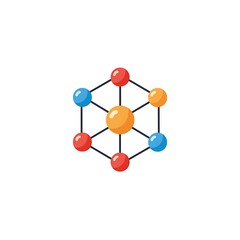 Fototapeta premium Vibrant molecular structure with interconnected spheres representing science and innovation