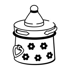 A drawing style icon showing a persian pot
