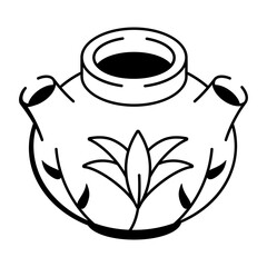 A doodle style icon showing a tulip vase
